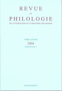 Revue de philologie, de littérature et d'histoire anciennes, v.  78